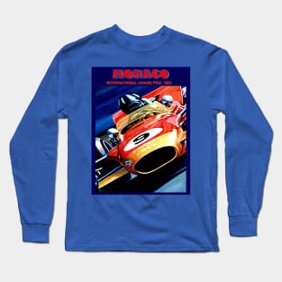 Monaco Vintage 1967 Grand Prix Auto Road Racing Advertising Print Long Sleeve T-Shirt
